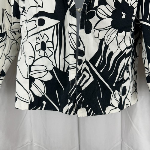 Erin London Women's Floral Black & White Blazer Jacket Size L - Picture 2 of 7