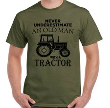 Tracteur T-Shirt Hommes Drôle Fermier Ne Vieux Homme Avec Driver