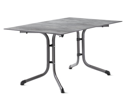 Sieger Gartentisch klappbar Klapptisch Polytec 140x90 cm Beton hell