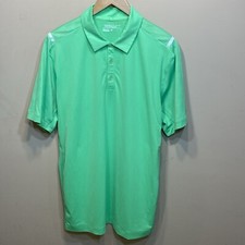 Nike Golf Dri Fit Polo Shirt Mens L Neon Green Short Sleeve Tour Performance T17