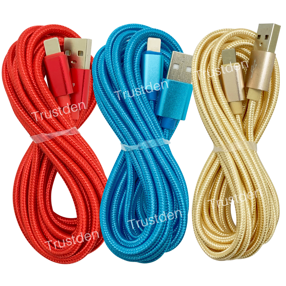 10FT Nylon USB Charger For iPhone iPad Braided Charging Cable Power Adapter  Cord