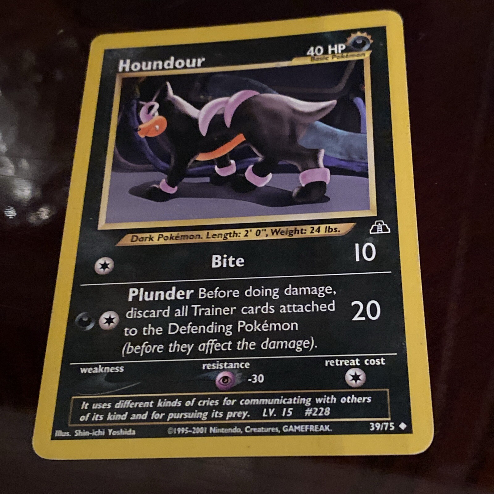 Houndour  39/75 Pokemon TCG REGULAR TRADING CARD