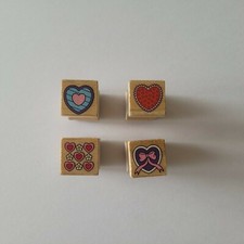 Hearts Mounted Rubber Stamps Valentine's Day Set of 4