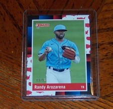 2022 Donruss Randy Arozarena America Emoji #’d 13/50  Rays SSP Retro Variation