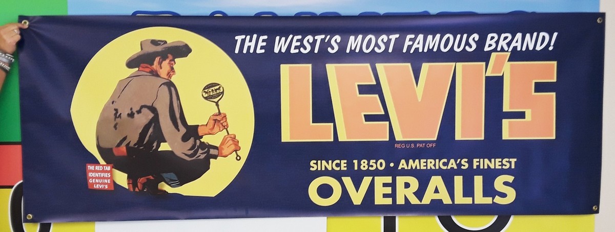 LEVI'S vintage style Banner Overalls Cowboy Vintage Logo | eBay