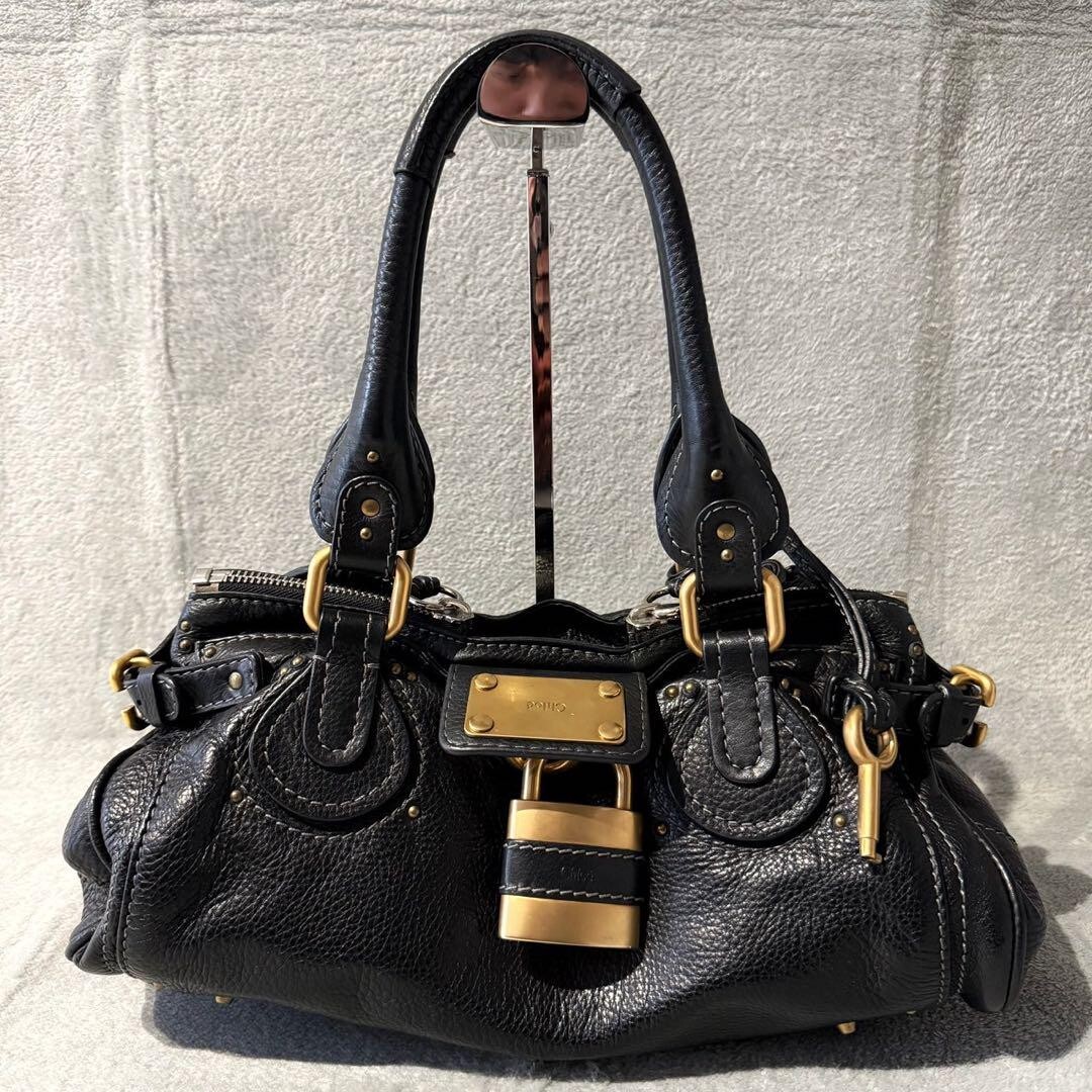 Chloe Black Paddington Hand One Shoulder Bag Leather Lock