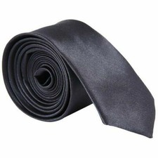 Top Quality Mens Skinny Tie Solid Plain Wedding Slim Classic Necktie Cravat UK