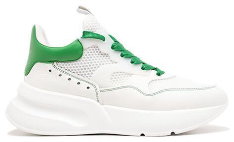 Alexander McQueen Green, Cream and Beige Mesh Runner Sneakers Shoes | Alexander Mcqueen Oversized Sneaker Chrome Green  main image 2