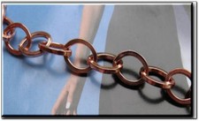 Ladies Solid Copper Link Bracelet 681G -7/16 inch wide - 6 1/2 to 9 inch lengths