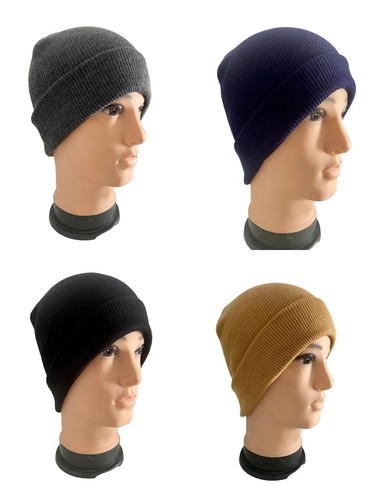 Wholesale Beanie Hats Men's Ladies Soft Knit Ski Hat Warm Winter Black Job Lot - Picture 18 of 18