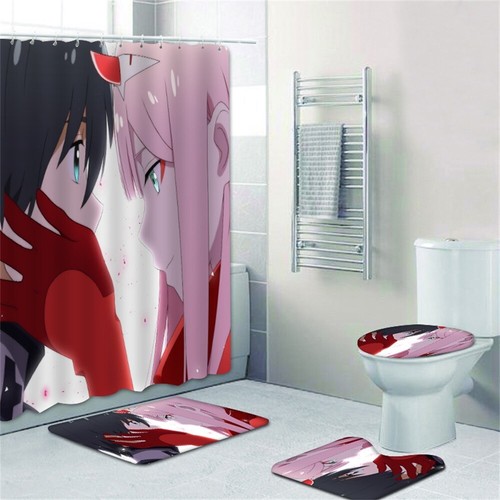Darling in the Franxx Tenda Doccia Coperchio WC Tappeto Bagno Antiscivolo Set 4PZ - Foto 32 di 37