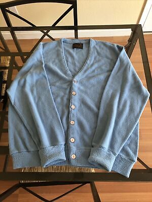 Vintage JC Penny Sweater Blue Acrylic Cardigan Knit Button Vintage JC Penny Sweater Blue Acrylic Cardigan Knit Button