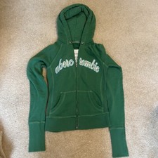 Abercrombie Girls Xl Zip Up Hoodie Green Sweatshirt