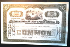 Original Stock of NORTH AMERICAN LIGHT & POWER COMPANY, Delaware, USA, 1930
