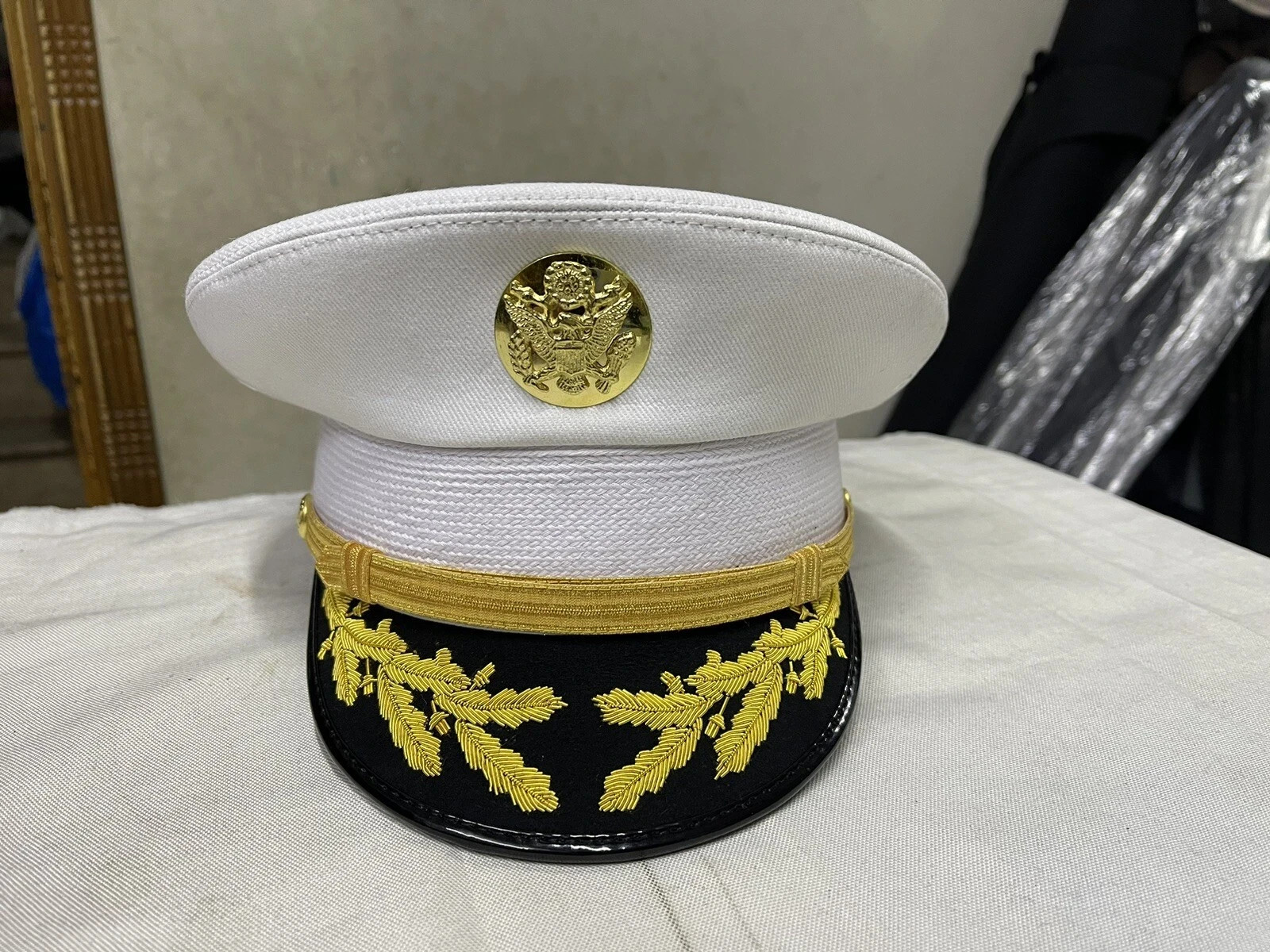 Replica US Army Officer White Service Dress Cap – All Sizes Military Hat