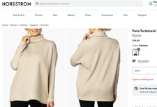 Kiyonna Paris Turtleneck Sweater 1x Oatmeal NEW w/Tags Long Sleeve Made In USA