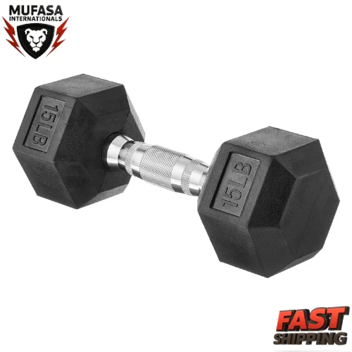 Rubber Hex Dumbbell Hand Weight | Durable, Non-Slip, Gym Strength Training