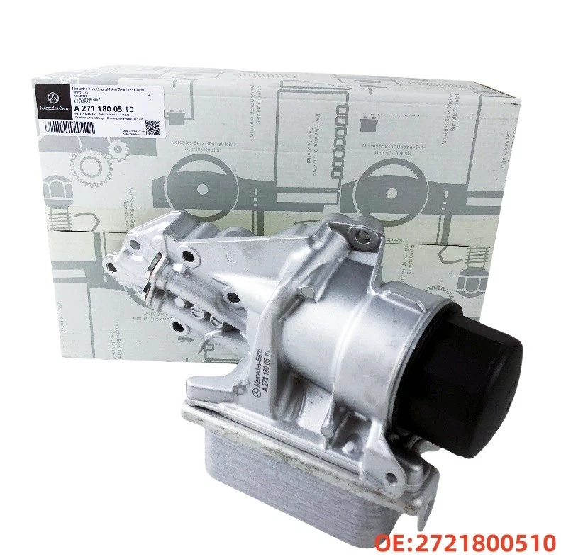 NEW Oil Filter Housing With Cooler 2721800510 For Mercedes Benz 272 180 0510 Foto 2 de 4