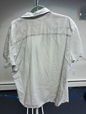 JACK & JONES Originals Men s 2XL White/Blue Dotted Short Sleeve Button-Up Shirt