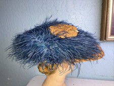 Feather Wide Brim Original Vintage Hats for Women for sale  display picture 1