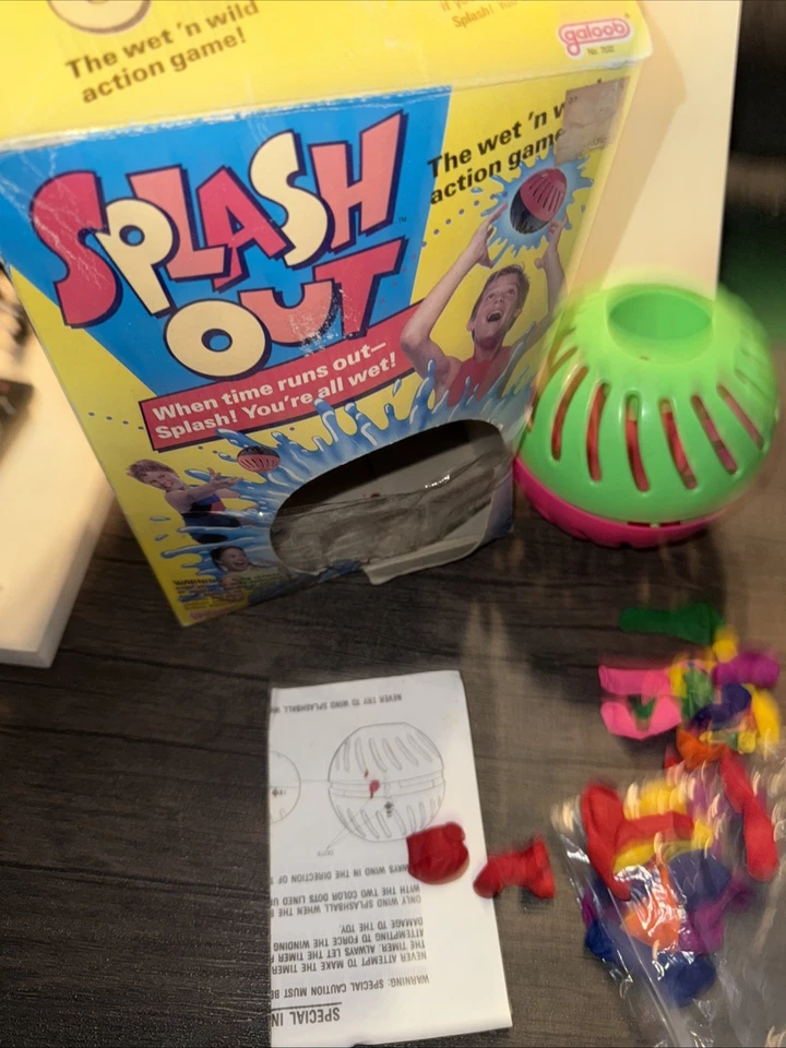 Винтажный Splash Out Time Out Splash Водяной Шар Игрушка Galoob 1994 Розовый - Изображение 4 из 4