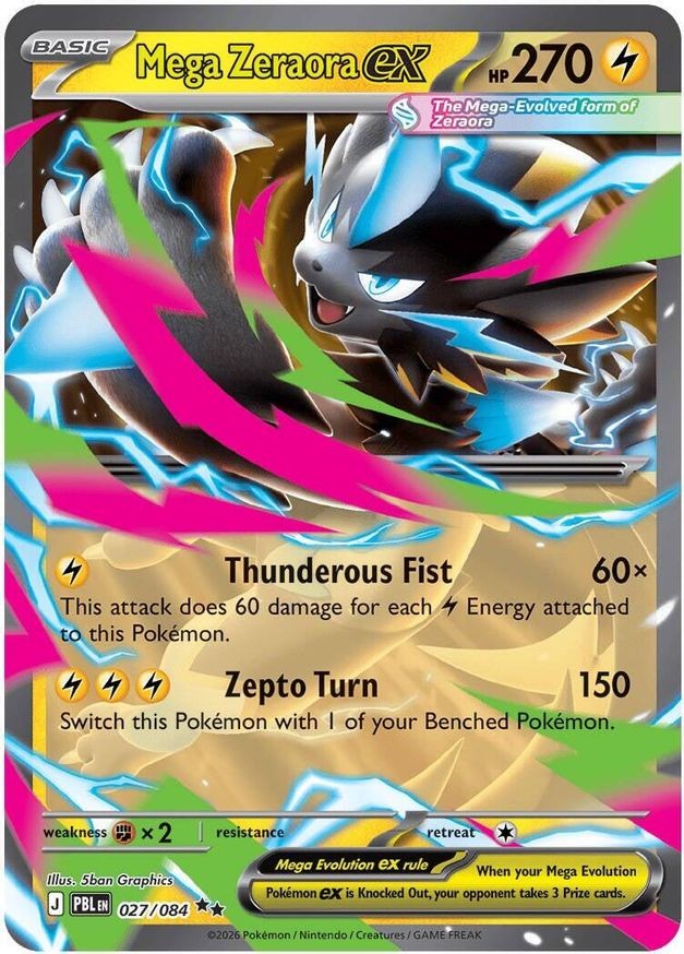 Pokemon Mega Zeraora ex (27/126) Pitch Black NM HOLO