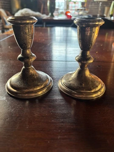 Pair of Reed & Barton Sterling Silver .925 Candlestick Weighted Reinforced #27