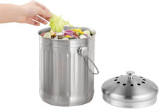 RW Clean 1.3 Gallon Countertop Food Waste Bin 1 Compact Food Waste Container - A