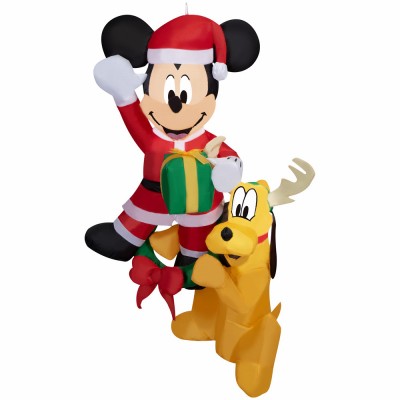 Aufblasbare Mickey Mouse & Pluto Weihnachtsdekoration zum Aufhängen, beleuchtet, 60 Zoll - 11