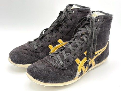 ASICS EX-EO Old model Wrestling Boxing shoes TWR900 US7.5 25.5cm Black Gold USED