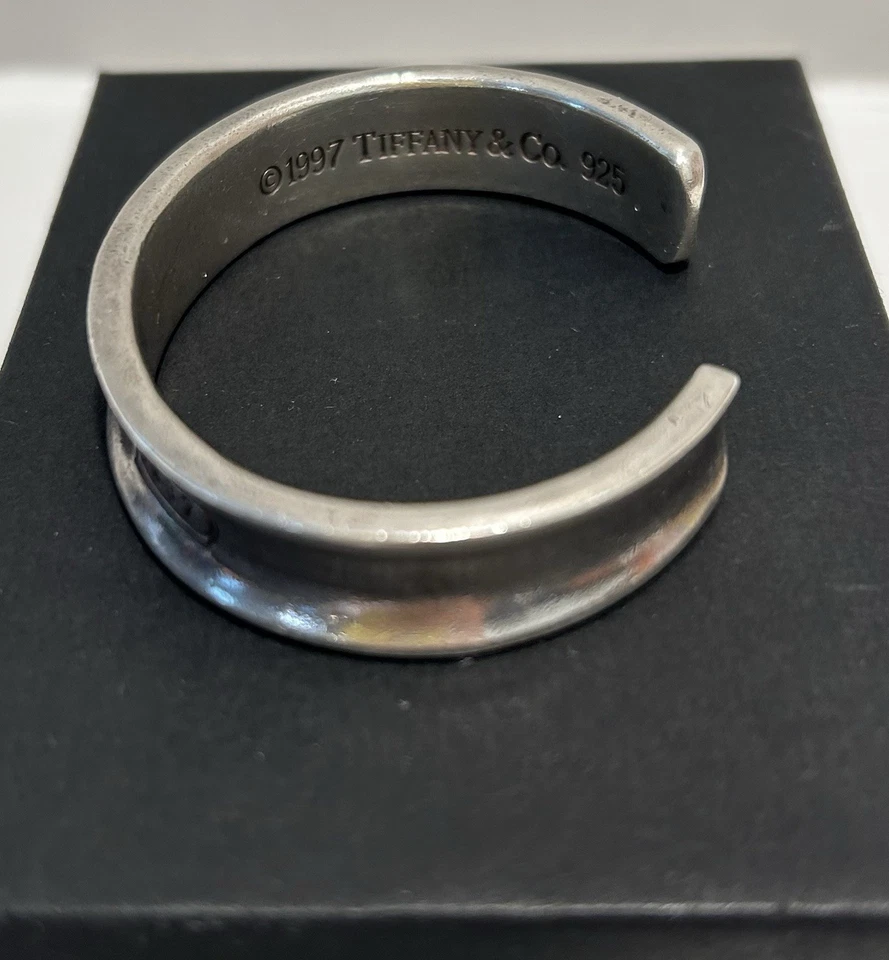 1997 Tiffany & Co Plata de Ley 925 1837 Brazalete Pulsera Pequeña Cuadros Talla Foto 3 de 3