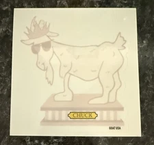 GOAT USA; Chuck TROPHY Goat *White out* Goat Sticker; Single Sticker; Brand New!