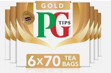 PG TIPS GOLD - 6 PACKS OF 70 TEA BAGS PERFECT FOR KICK THE MORNING