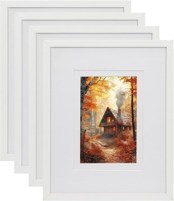 White Picture Fre with Double White Mat, 8 by 10 Fily Wedding Fre