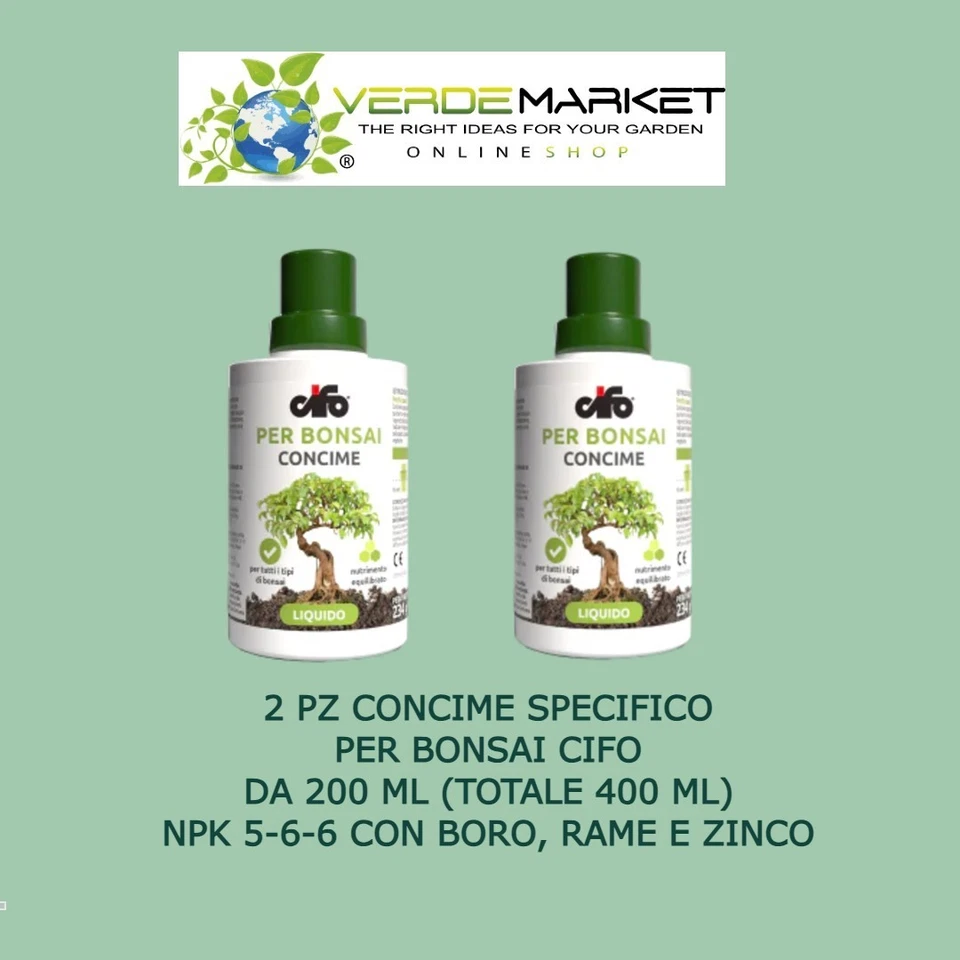 SET 2 PZ CIFO CONCIME LIQUIDO SPECIFICO BONSAI 200 ML NPK 5-6-6