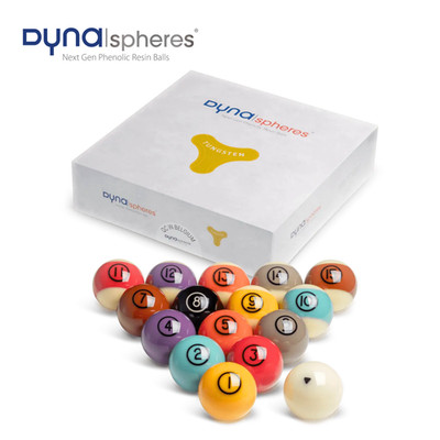Dynaspheres American Pool Ball Set Punkte Streifen Phenolharz 57,2 mm Wolfram