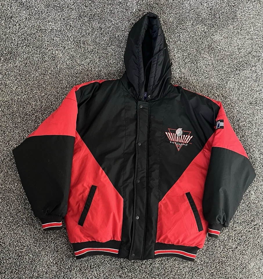 Chaqueta acolchada Portland Trailblazers Logo 7 vintage de los años 90 EXCELENTE ESTADO LG Foto 4 de 4