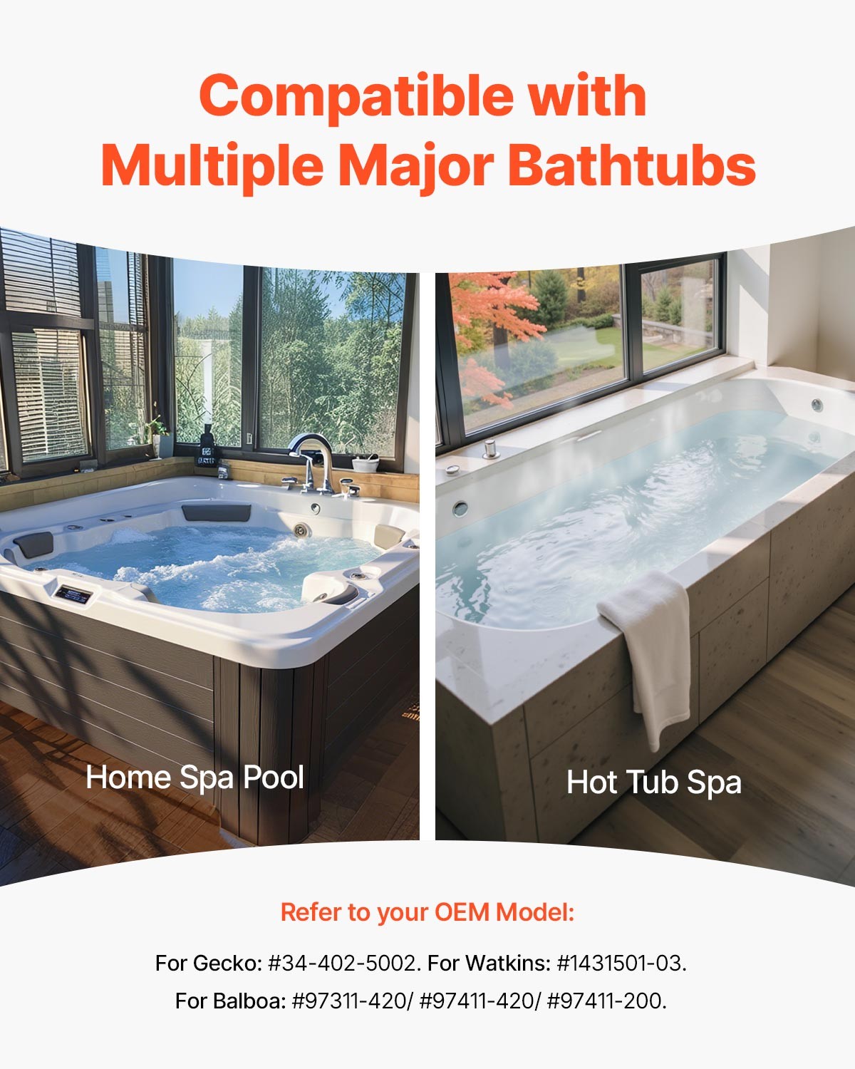 VEVOR 1.5 HP SPA Pump 110V-120V Hot Tub Bathtub Circulation Pump with 1.5In Port