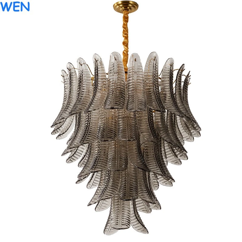 French Style luxury Glass LED Chandelier for Dining Room Living Room Villa Light - Image 2 of 4