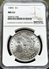 Lustrous BU++ MS 1885 P Morgan Silver Dollar PCGS MS-61
