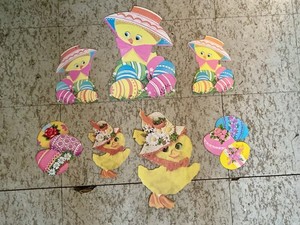 Lot Vintage Eureka Easter Die Cut Cutout Decorations