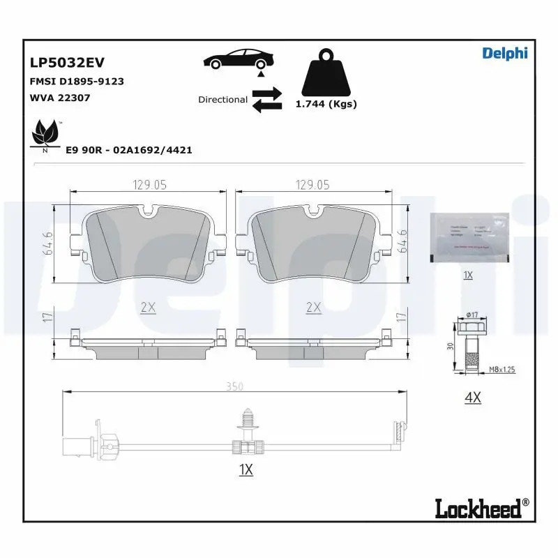 Für DELPHI HAMULCE LP5032EV BRAKE PADS REAR EV - Bild 3