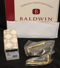 Baldwin Estate 5107-060-MR Privacy Door Lever Handle Pair Satin Brass/Brown NEW