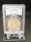 1885 Morgan Dollar Coin PCGS MS63 Blue Label Gold Shield $1 Silver MS 63 Coin