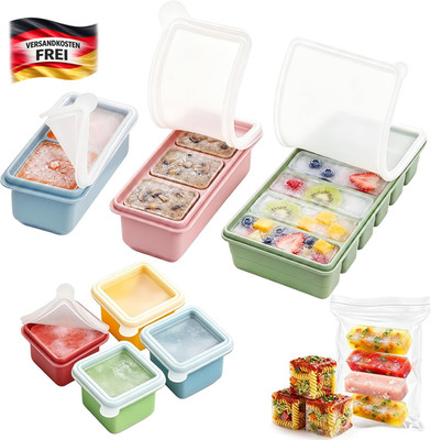Silikon Gefrierform Set für Suppen Saucen Brühe Meal Prep 7 Stück