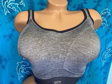 Panache 7341 Boundless Medium Impact Gray Black Wire Free Sports Bra US 32HH