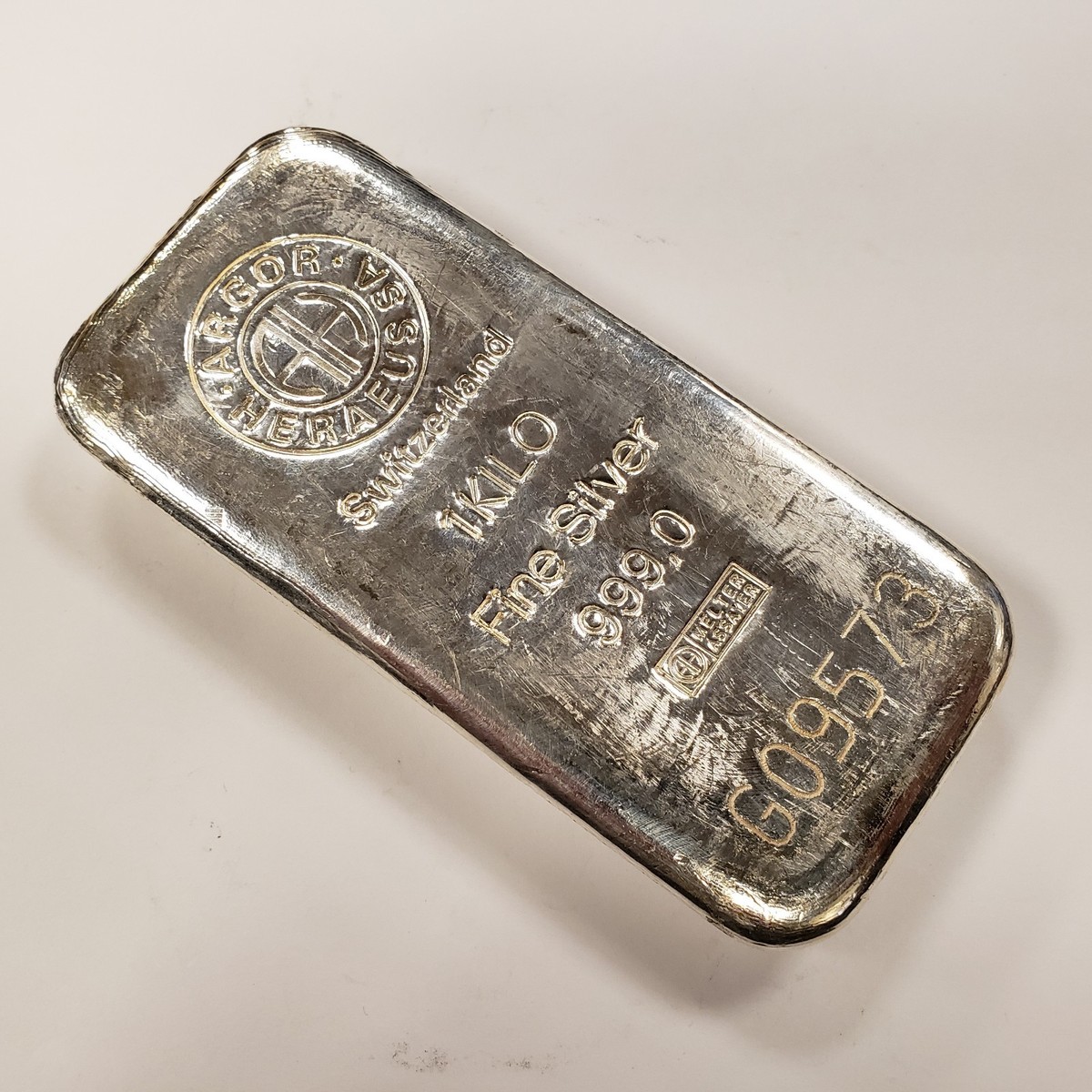 Argor SA Heraeus 1 Kilo .999 Silver 32.15 oz - Switzerland - SKU