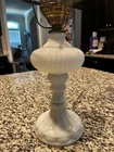LOVELY Good Condition Vintage Milk Glass Table Lamp MCM (1950) Works!
