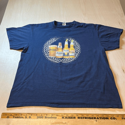 Y2K Modelo and Corona promo t shirt navy blue size Xl