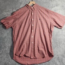 Ralph Lauren Button Down Shirt Men  s XL Red Plaid Blake Long Sleeve